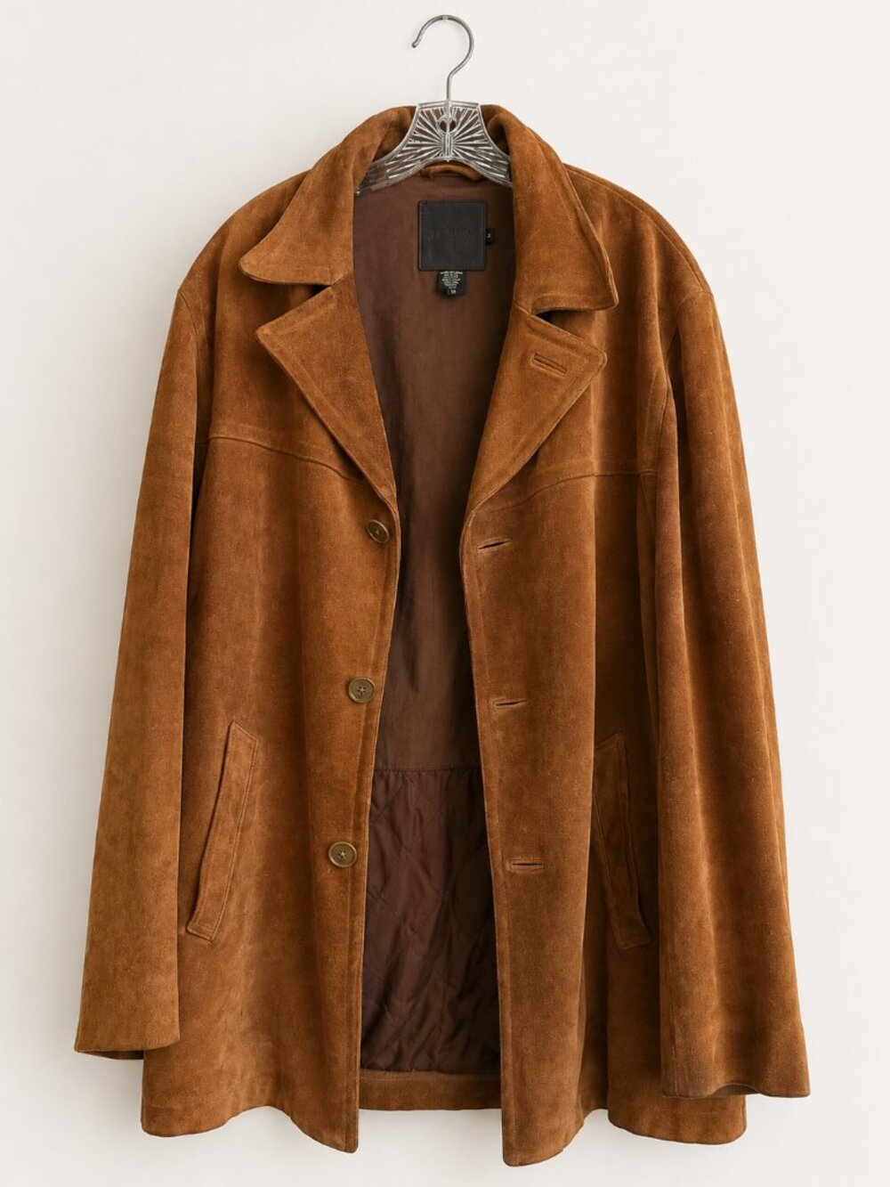 J.Crew Vintage Brown Suede Leather Car Coat Jacket M